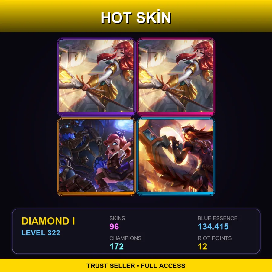 EUNE | Lv322 | Diamond I | 96 Skin | 172 Champ — LoL account