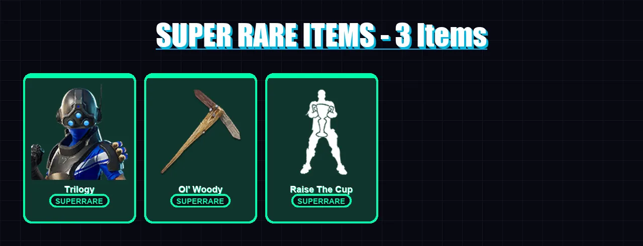 [PC] | Trilogy | Galaxia | Fade | Eternal Knight | Mandalorian | 21 skin | 27 pickaxe | 29 emote | 27 glider | Lv481 — Fortnite account
