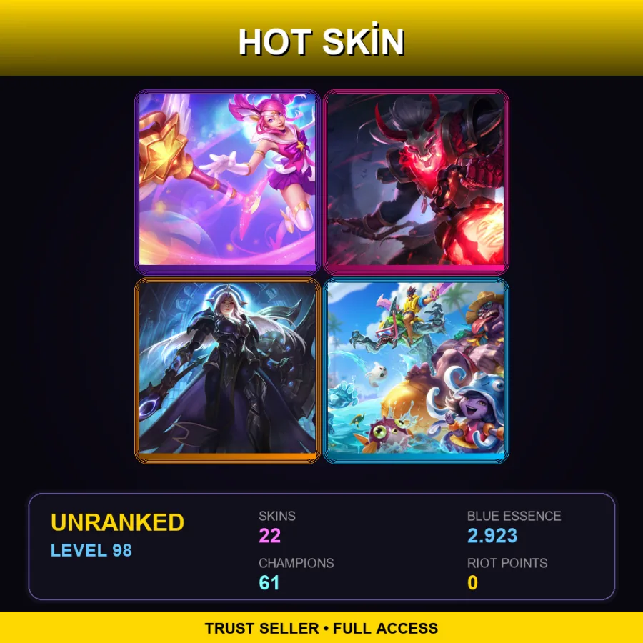 SG | Lv98 | Unranked | 22 Skin | 61 Champ