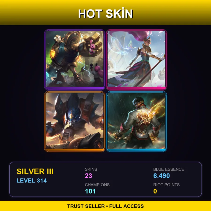 EUNE | Lv314 | Silver III | 23 Skin | 101 Champ