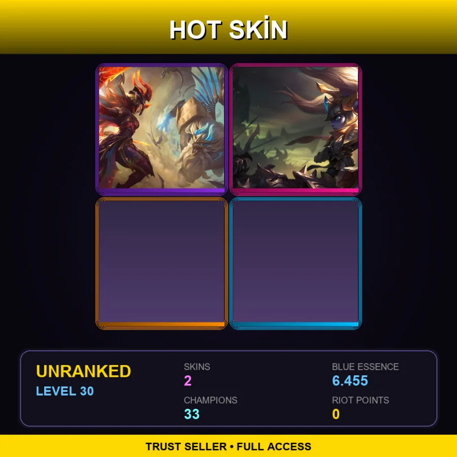 SG | Lv30 | Unranked | 2 Skin | 33 Champ — LoL account