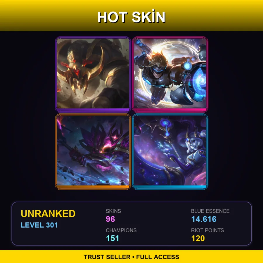 LAS | Lv301 | Unranked | 96 Skin | 151 Champ