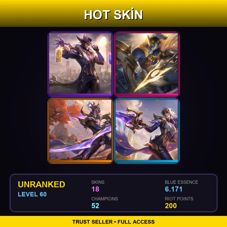 JP | Lv60 | Unranked | 18 Skin | 52 Champ