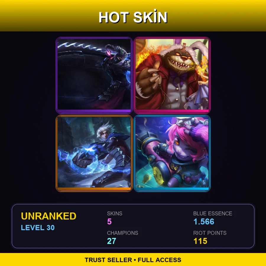EUW | Lv30 | Unranked | 5 Skin | 27 Champ — Headhunter Master Yi