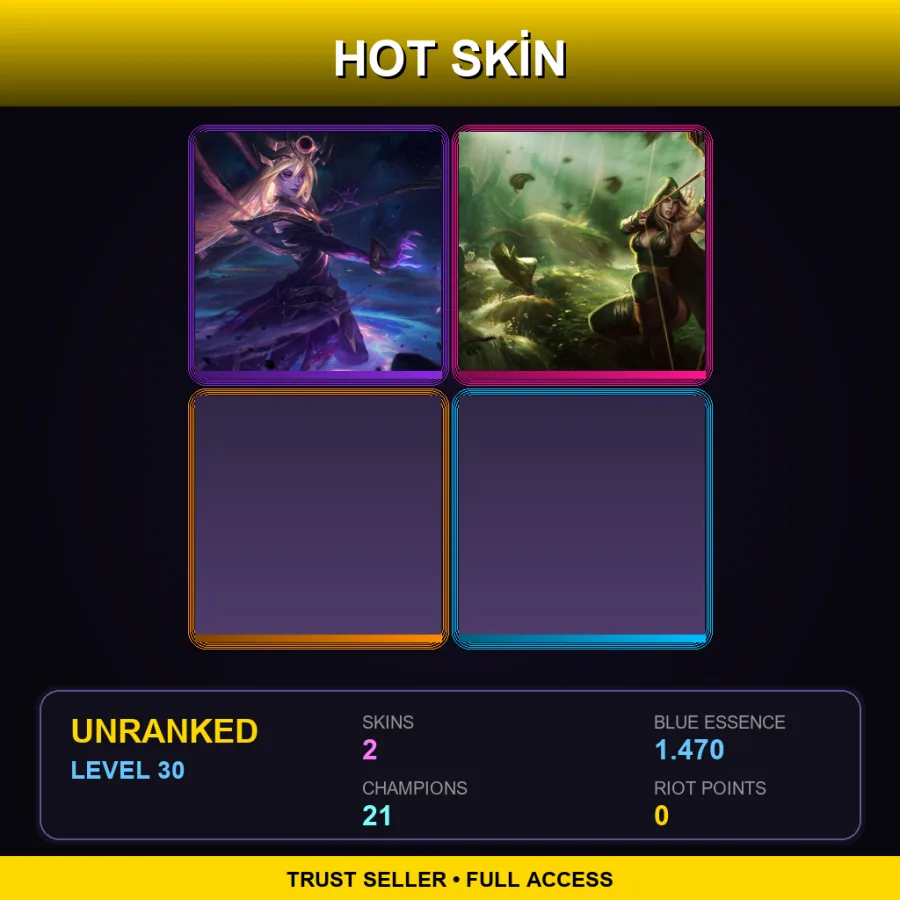 OCE | Lv30 | Unranked | 2 Skin | 21 Champ — Unranked / Smurf League of Legends