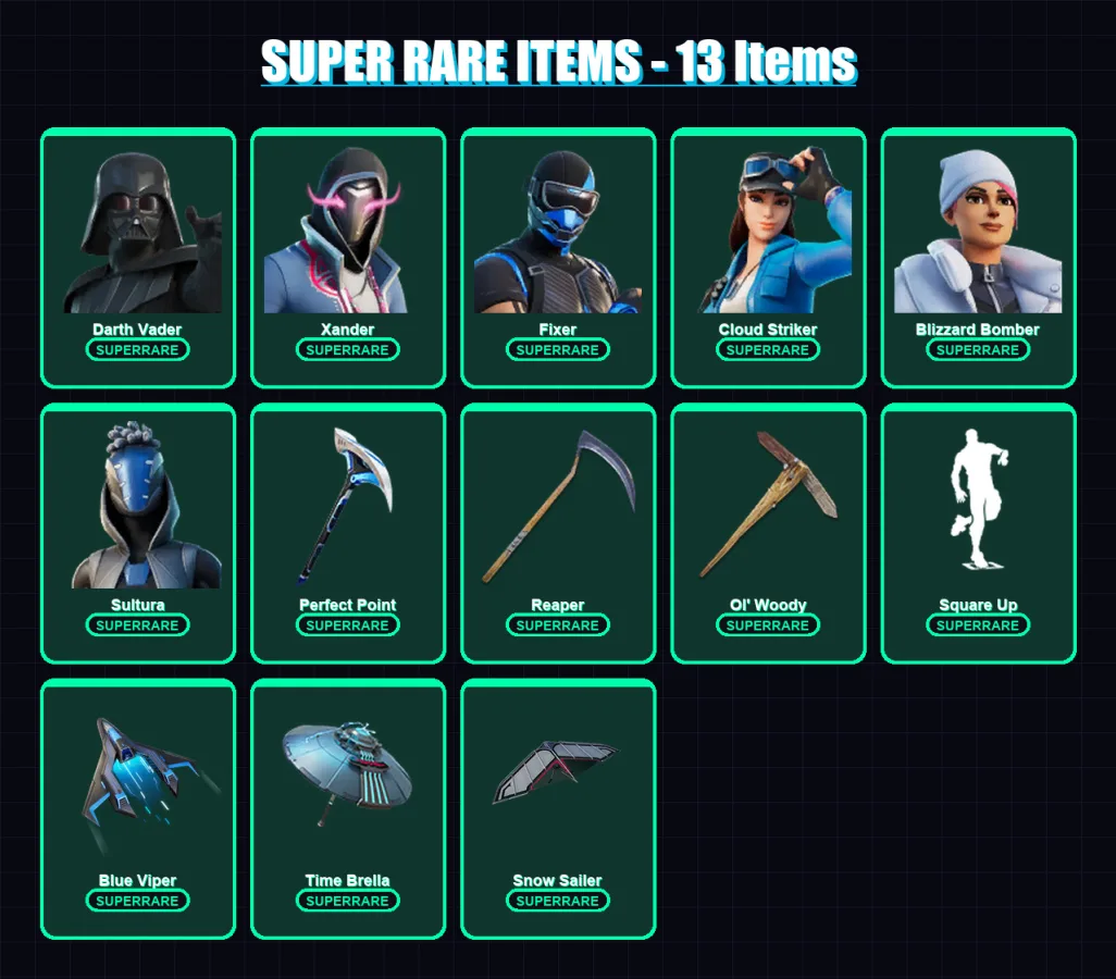 [PS4/PS5/PC] | Darth Vader | Xander | Fixer | Cloud Striker | Blizzard Bomber | 279 skin | 338 pickaxe | 320 emote | 236 glider | Lv4225 — Fortnite account