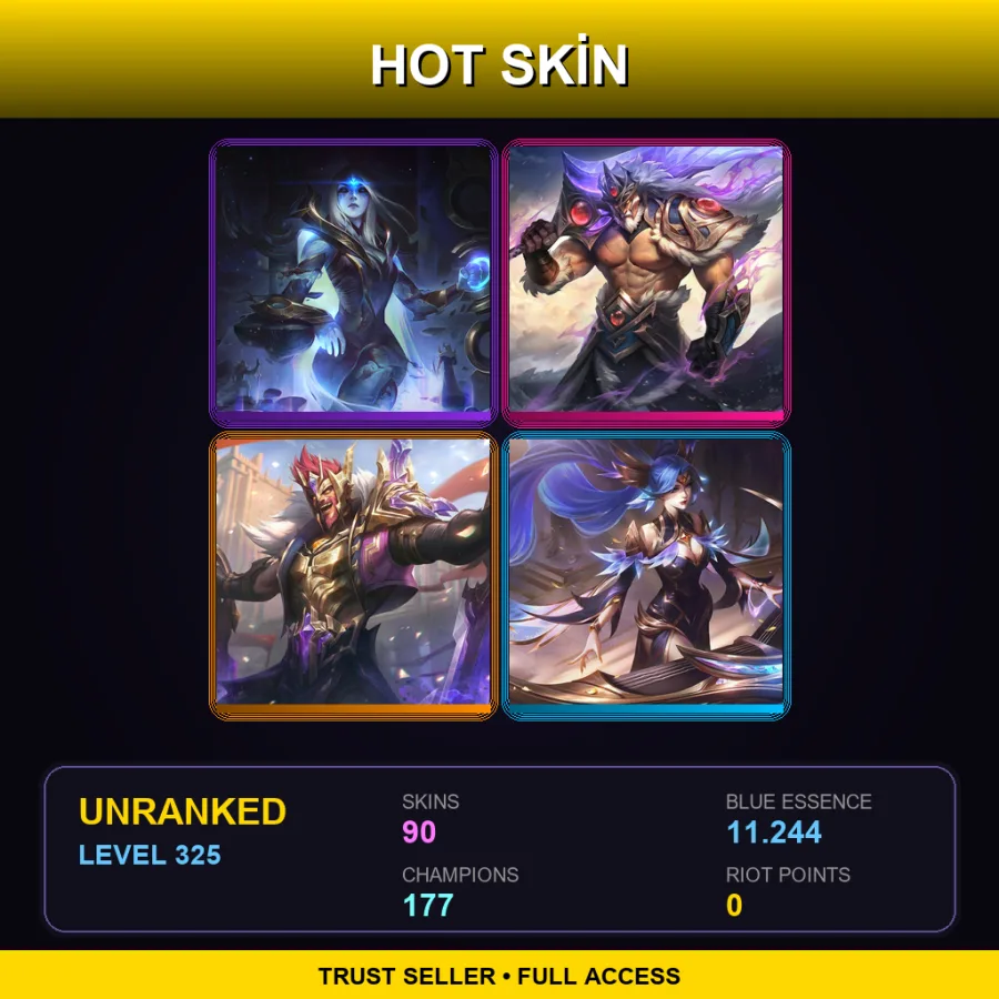 LAS | Lv325 | Unranked | 90 Skin | 177 Champ — Skt T1 Nami