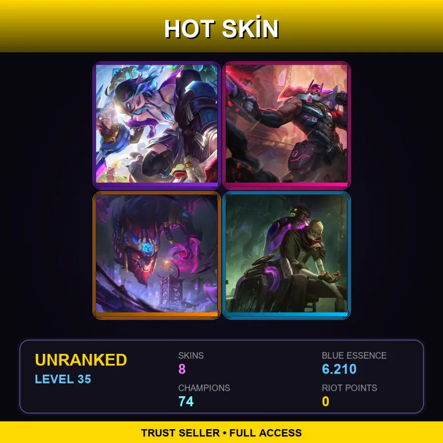 VN | Lv35 | Unranked | 8 Skin | 74 Champ — LoL account