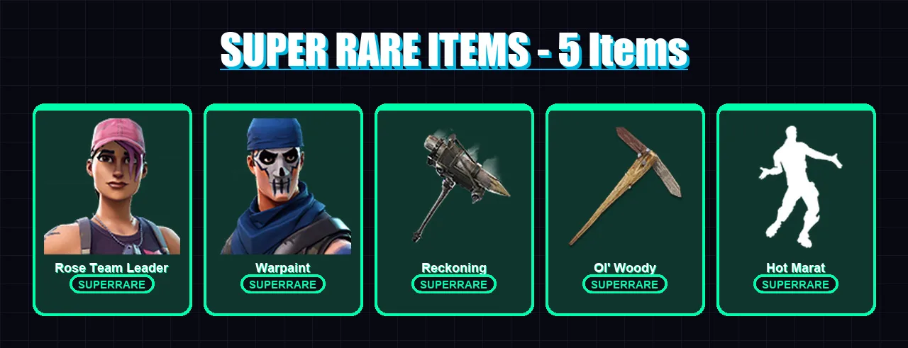 [PC/XBOX/PSN] | Rose Team Leader | Warpaint | Frostbite | Blackheart | Dire | 57 skin | 45 pickaxe | 60 emote | 47 glider | Lv685