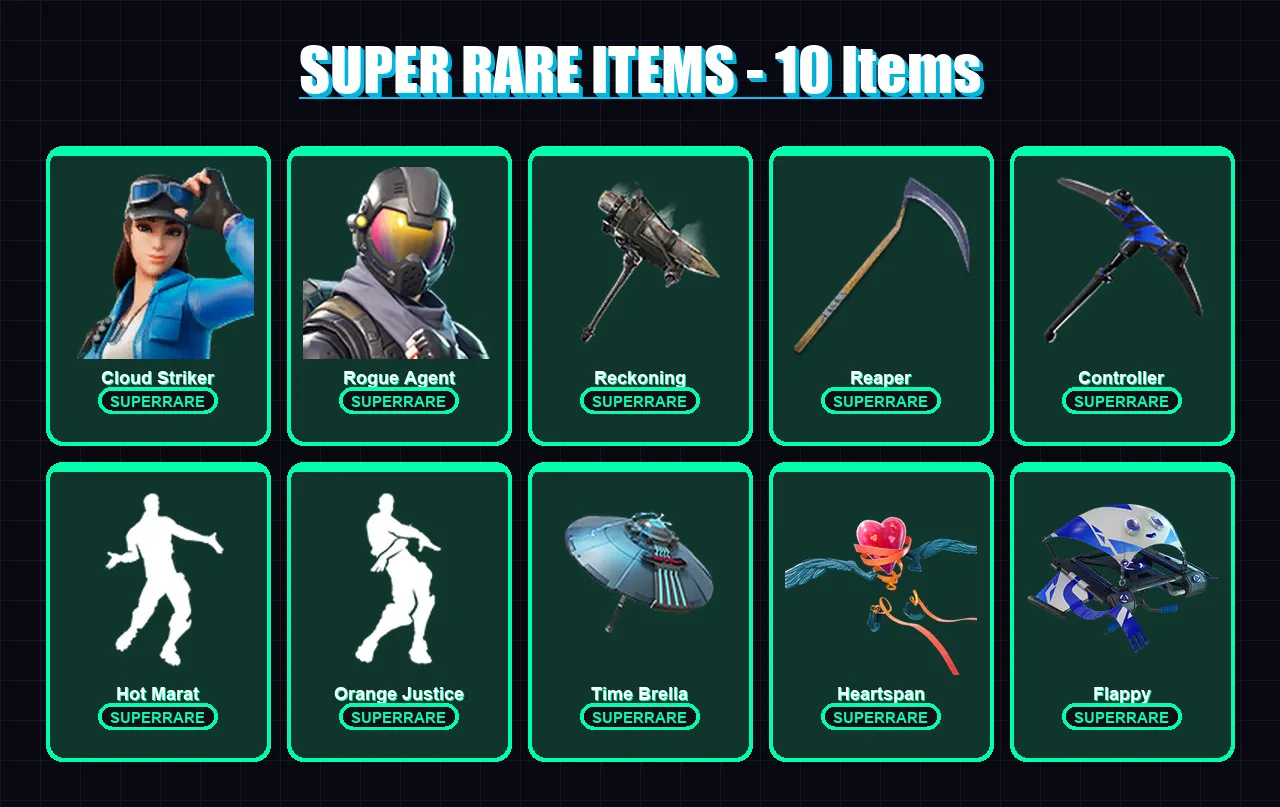 [PC] | Cloud Striker | Rogue Agent | Enforcer | Eternal Knight | Mecha Cuddle Master | 161 skin | 160 pickaxe | 136 emote | 127 glider | Lv1667