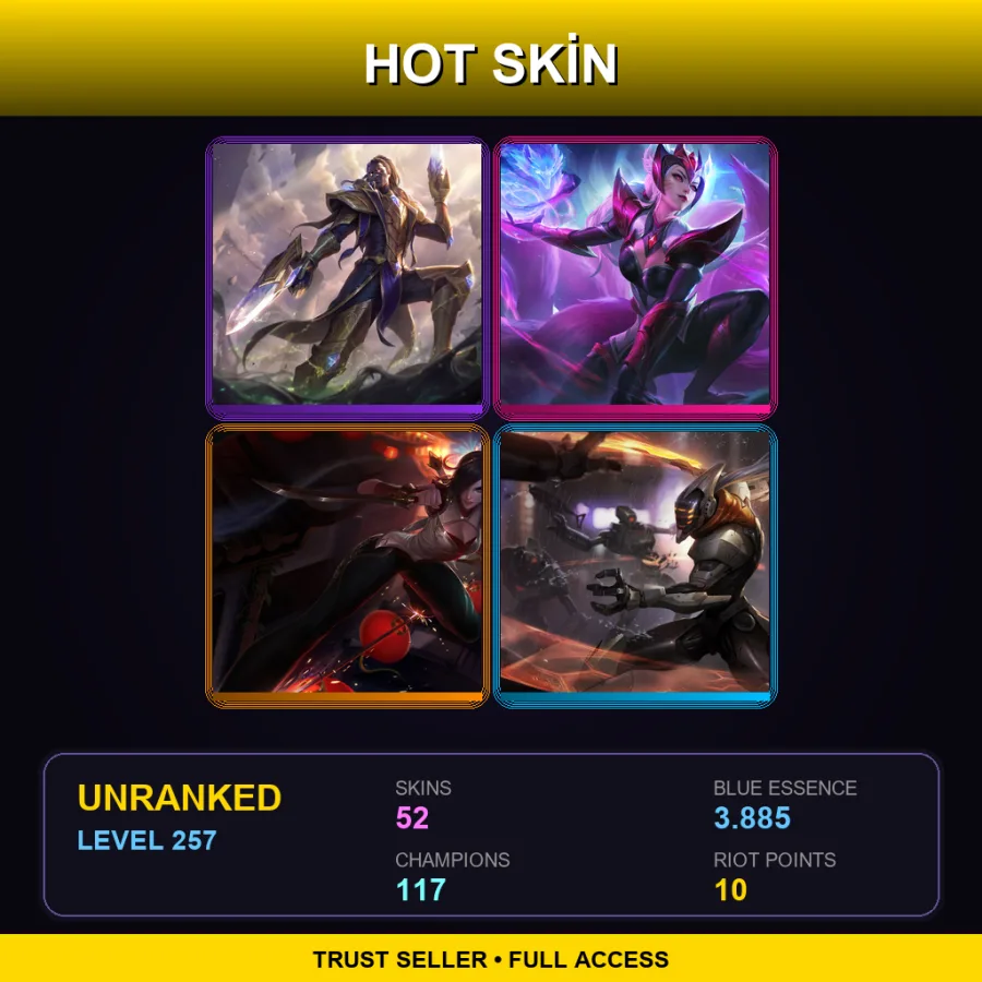BR | Lv257 | Unranked | 52 Skin | 117 Champ
