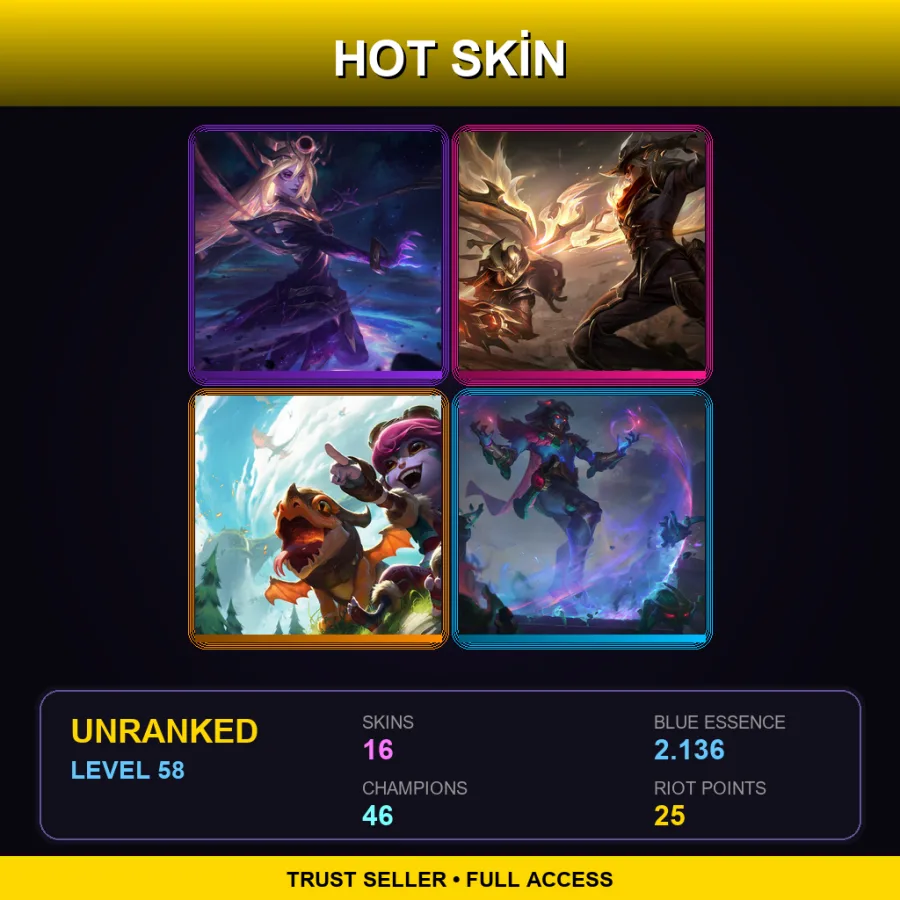 EUNE | Lv58 | Unranked | 16 Skin | 46 Champ