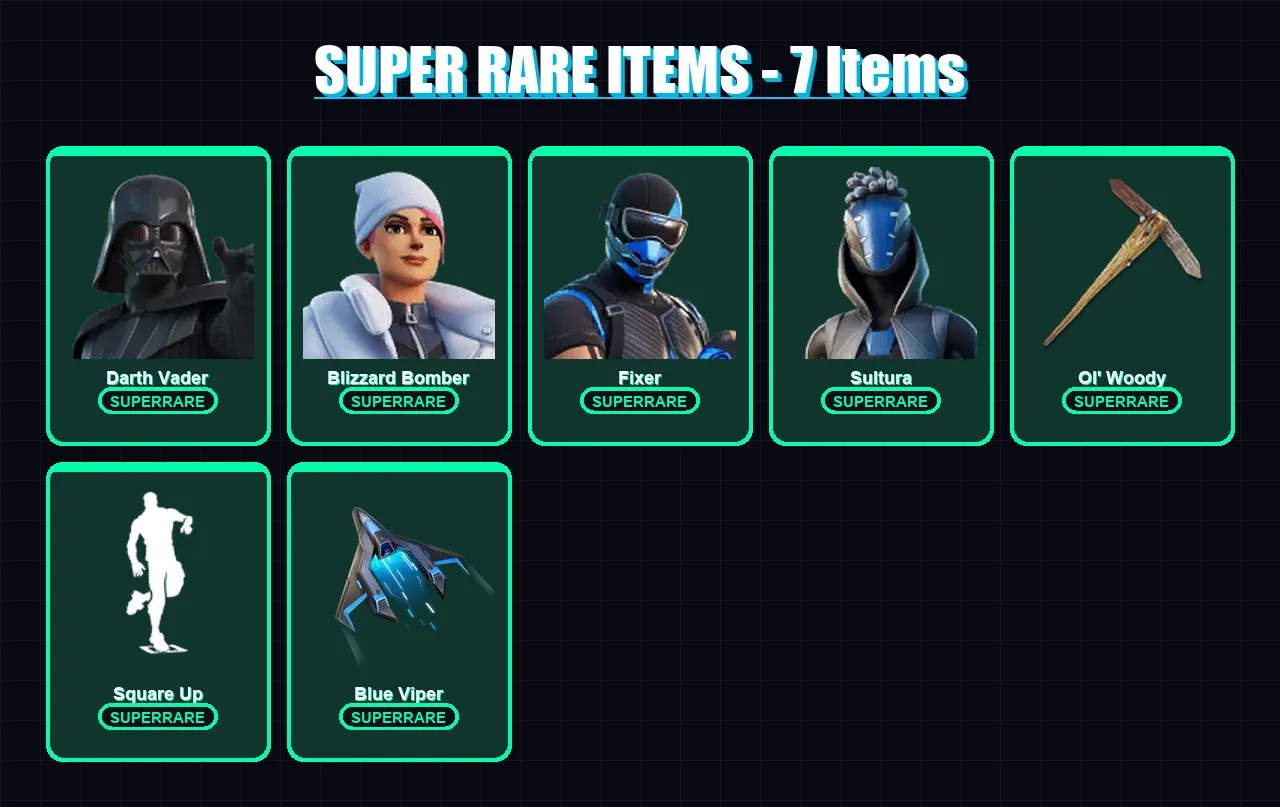 [PS4/PS5/XBOX/PC] | Darth Vader | Blizzard Bomber | Fixer | Sultura | Ronin | 84 skin | 134 pickaxe | 68 emote | 98 glider | Lv1654