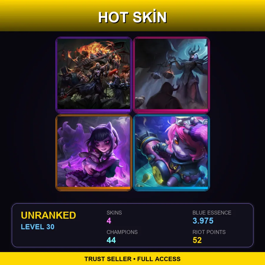 NA | Lv30 | Unranked | 4 Skin | 44 Champ