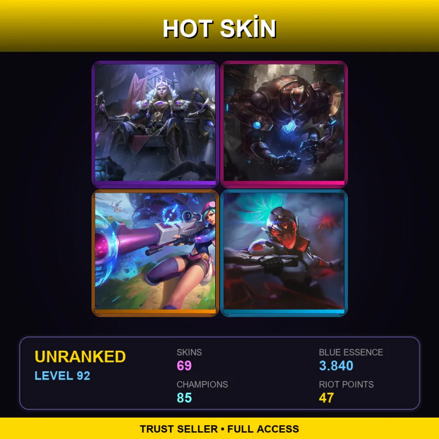 VN | Lv92 | Unranked | 69 Skin | 85 Champ — Glacial Olaf