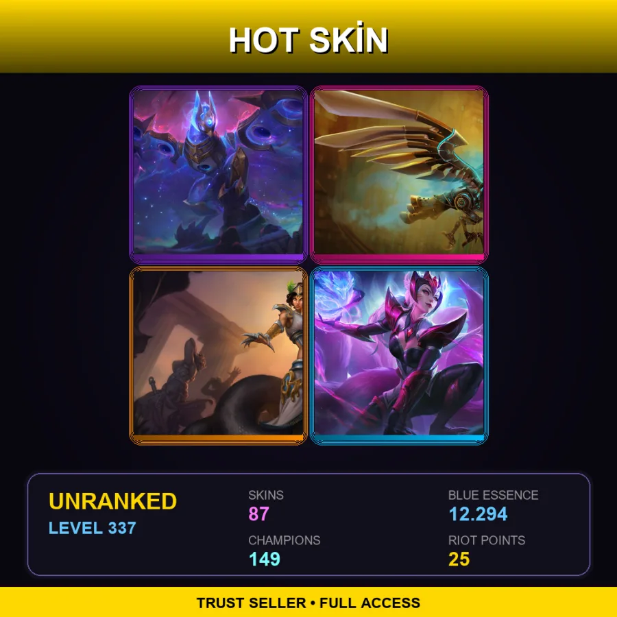 EUNE | Lv337 | Unranked | 87 Skin | 149 Champ