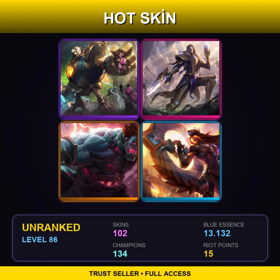 EUNE | Lv86 | Unranked | 102 Skin | 134 Champ — Slay Belle Katarina