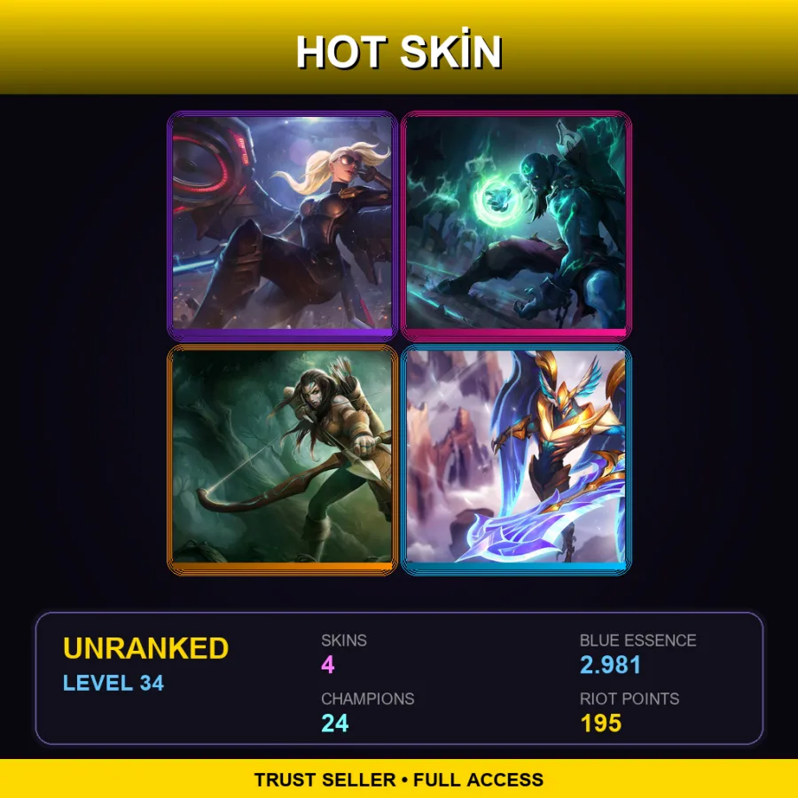 EUW | Lv34 | Unranked | 4 Skin | 24 Champ — Justicar Aatrox