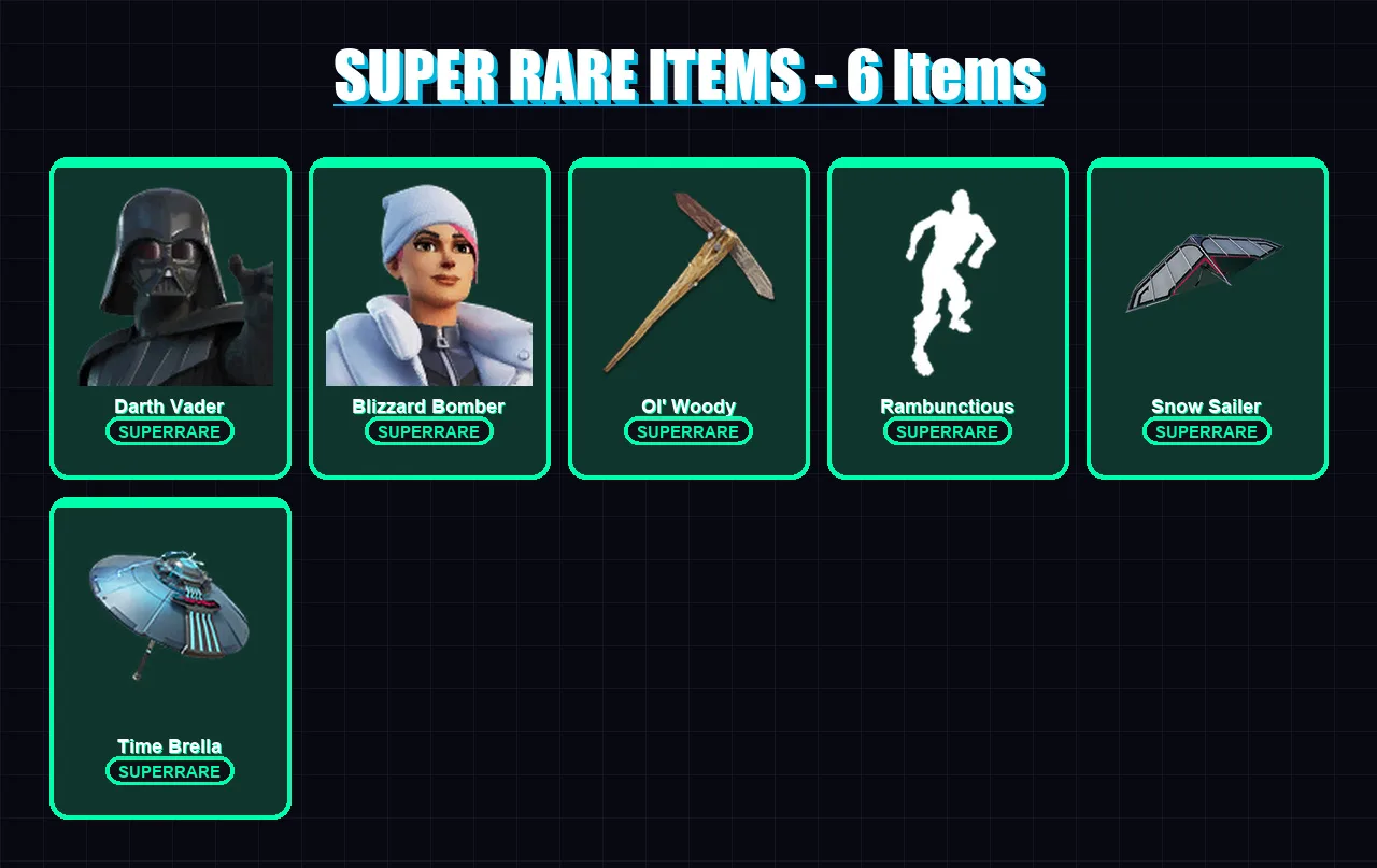 [PS4/PS5/XBOX/PC] | Darth Vader | Blizzard Bomber | Drift | Malik | Galaxy Grappler | 141 skin | 173 pickaxe | 114 emote | 125 glider | Lv1869