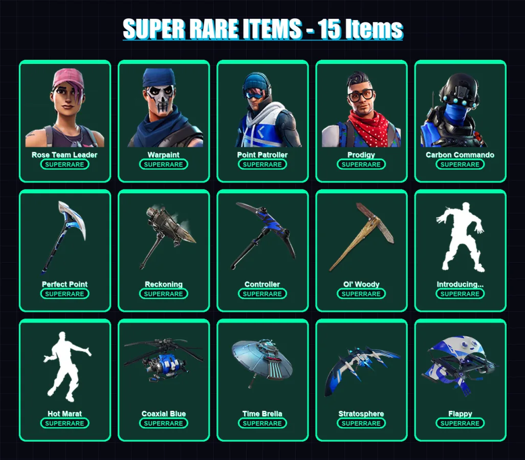 [PS4/PS5/XBOX/PC] | Rose Team Leader | Warpaint | Skull Trooper  | Lara Croft | Drift | 81 skin | 103 pickaxe | 83 emote | 106 glider | Lv1392