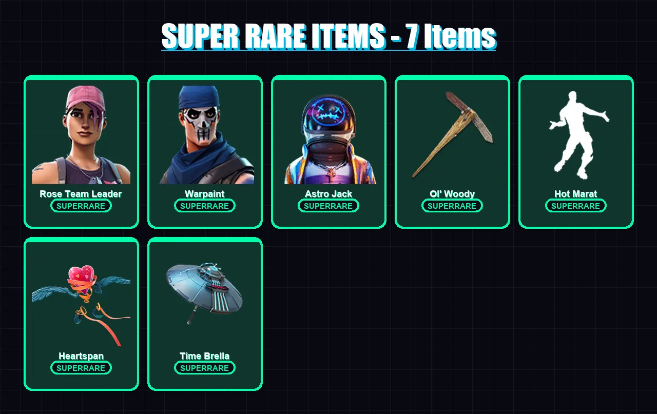 [PC/PSN] | Rose Team Leader | Warpaint | Astro Jack | Ultima Knight | Drift | 86 skin | 118 pickaxe | 121 emote | 117 glider | Lv1439 — Fortnite account
