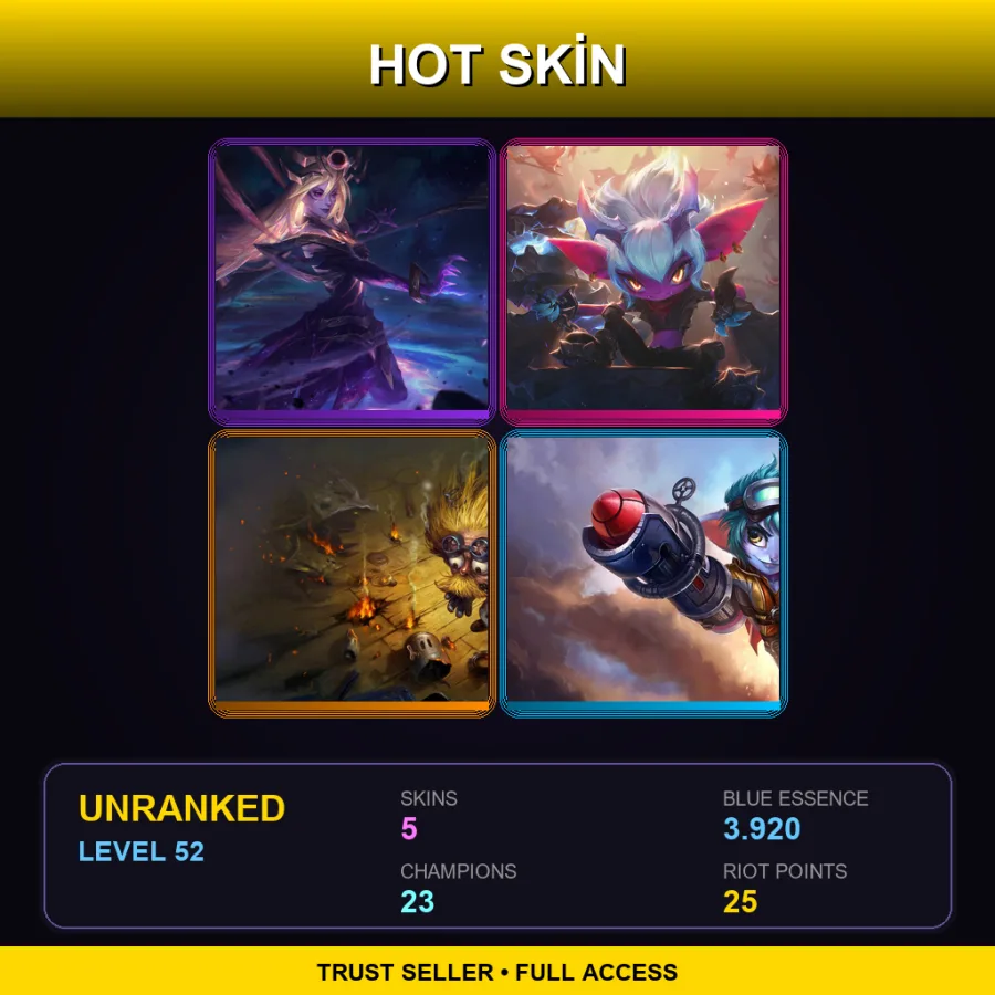 EUW | Lv52 | Unranked | 5 Skin | 23 Champ