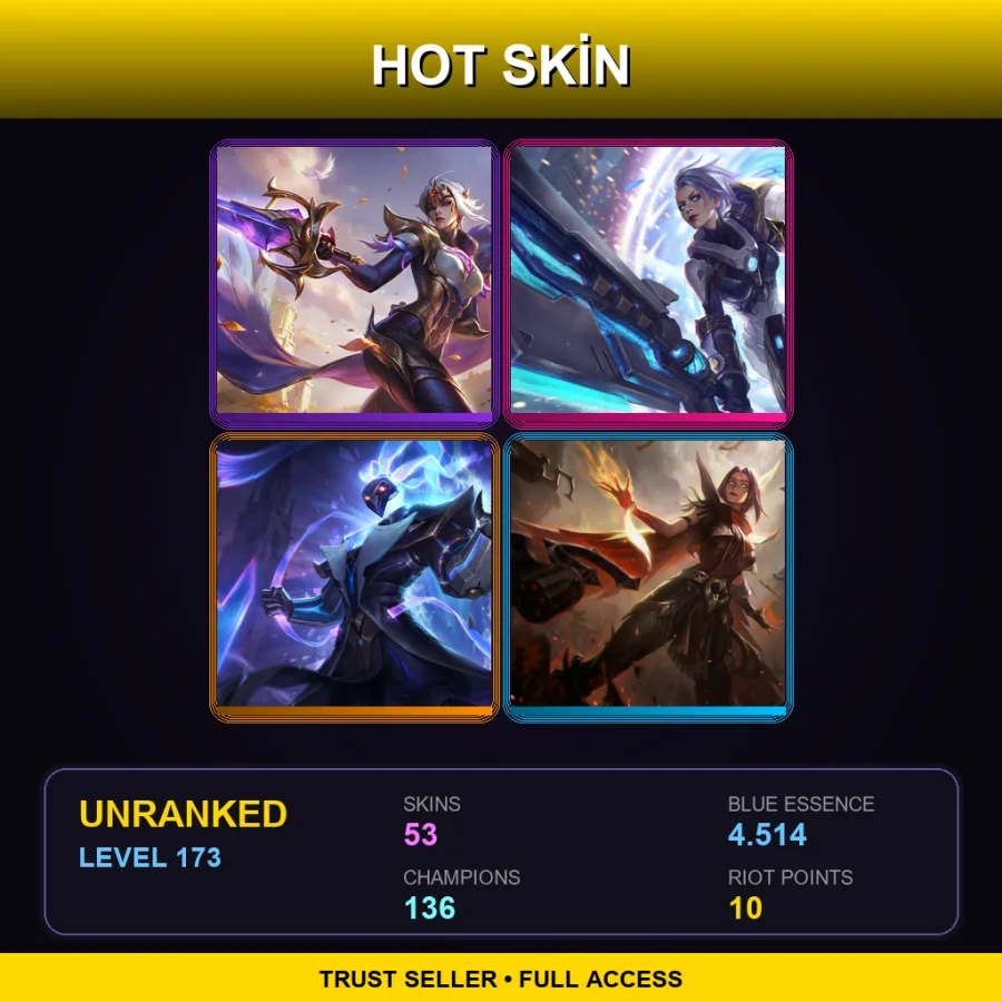 TR | Lv173 | Unranked | 53 Skin | 136 Champ — Sea Dog Yasuo
