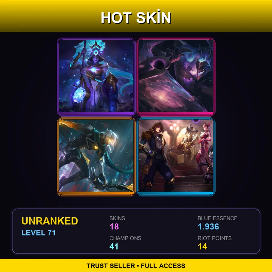 EUW | Lv71 | Unranked | 18 Skin | 41 Champ