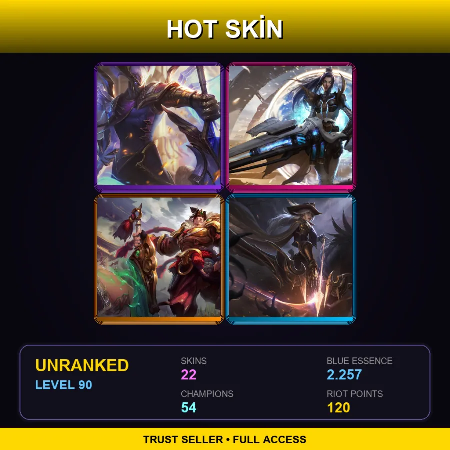 TR | Lv90 | Unranked | 22 Skin | 54 Champ