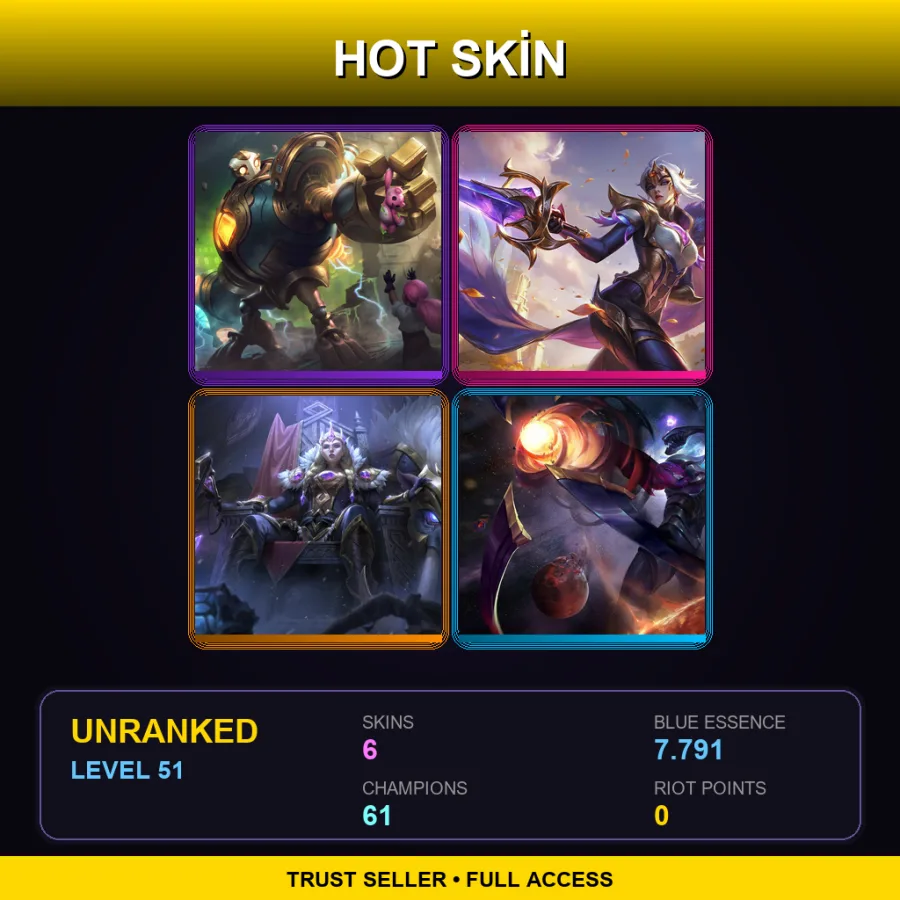 LAN | Lv51 | Unranked | 6 Skin | 61 Champ — Victorious Blitzcrank