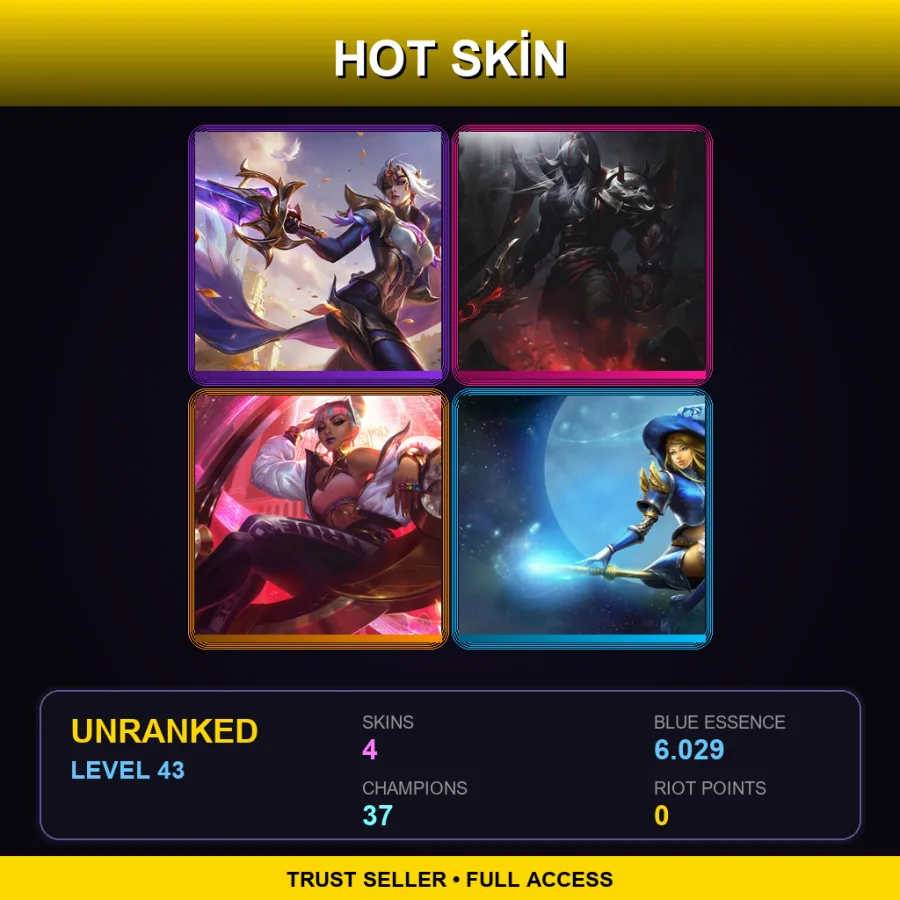 BR | Lv43 | Unranked | 4 Skin | 37 Champ