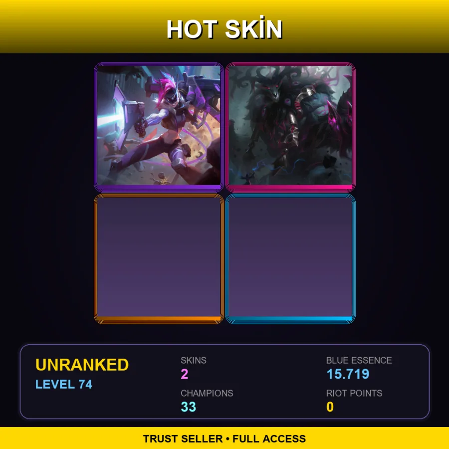 EUW | Lv74 | Unranked | 2 Skin | 33 Champ