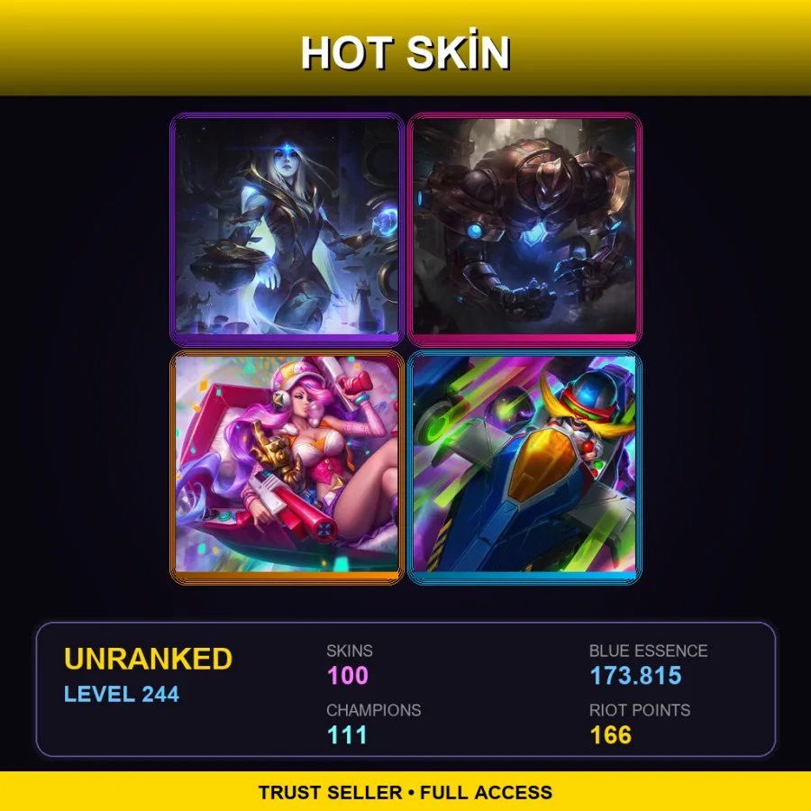 LAS | Lv244 | Unranked | 100 Skin | 111 Champ — LoL account