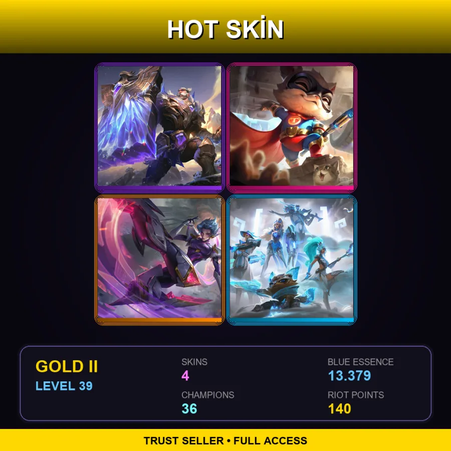 EUNE | Lv39 | Gold II | 4 Skin | 36 Champ