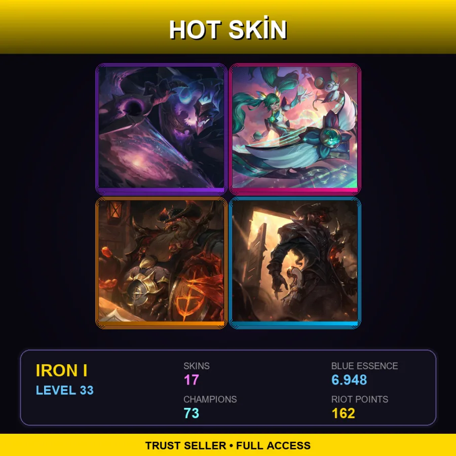 EUNE | Lv33 | Iron I | 17 Skin | 73 Champ