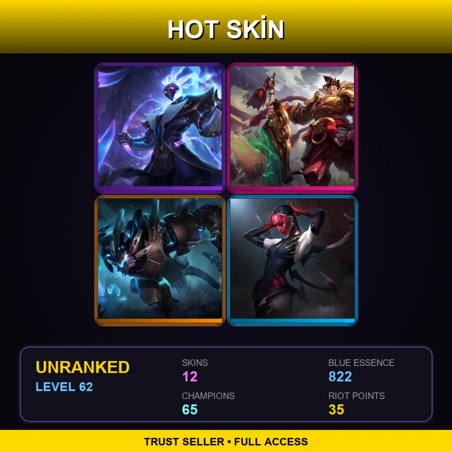 TR | Lv62 | Unranked | 12 Skin | 65 Champ with Nunu & Willump