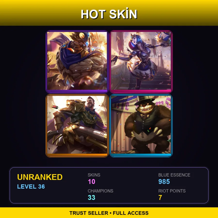 EUNE | Lv36 | Unranked | 10 Skin | 33 Champ — Snowmerdinger