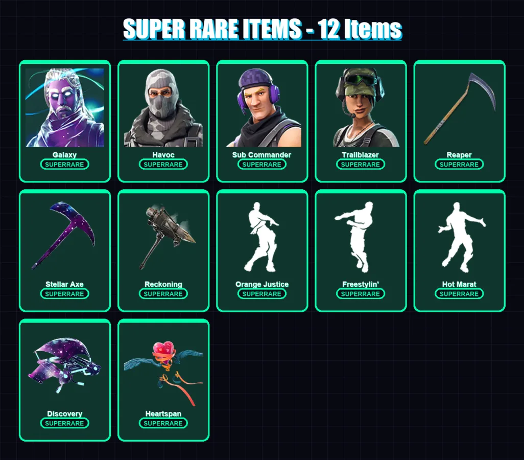[PC/PSN] | Galaxy | Havoc | Sub Commander | Trailblazer | Eternal Knight | 122 skin | 130 pickaxe | 129 emote | 128 glider | Lv1860