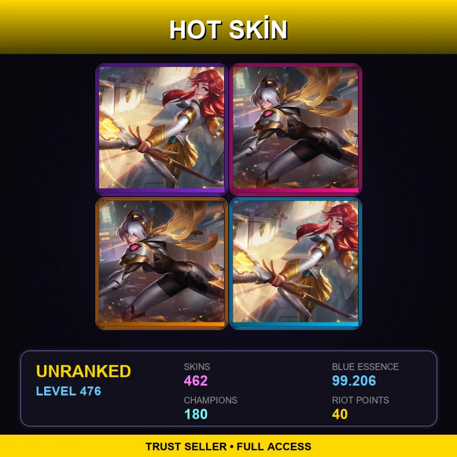 SG | Lv476 | Unranked | 462 Skin | 180 Champ