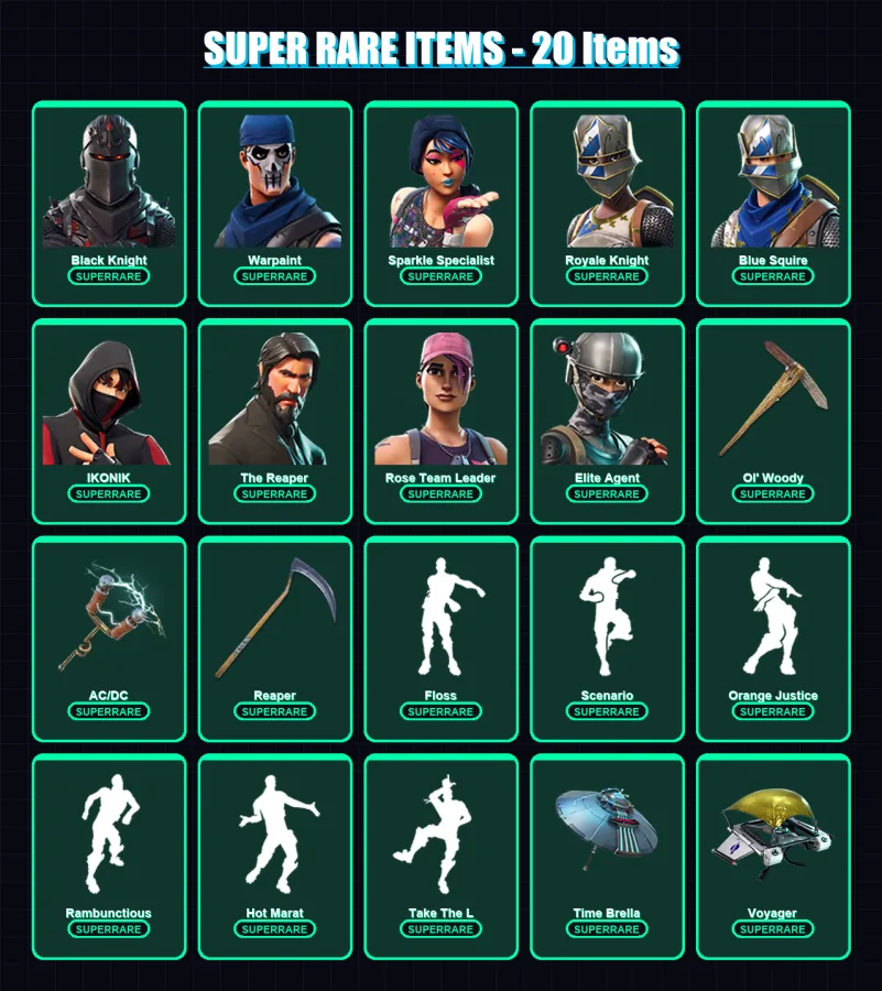 [PC/PSN] | Black Knight | Warpaint | Sparkle Specialist | Royale Knight | Blue Squire | 164 skin | 129 pickaxe | 118 emote | 127 glider | Lv1774 — Fortnite account