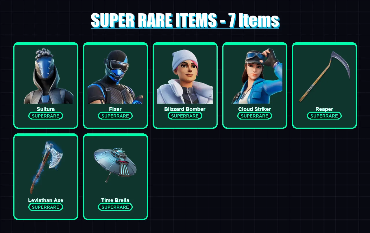 [PS4/PS5/XBOX/PC] | Sultura | Fixer | Blizzard Bomber | Cloud Striker | Raz | 97 skin | 96 pickaxe | 73 emote | 84 glider | Lv1563