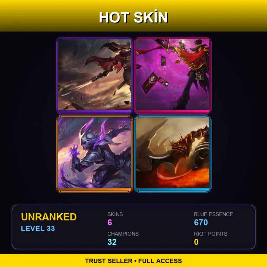 LAS | Lv33 | Unranked | 6 Skin | 32 Champ — High Noon Yasuo