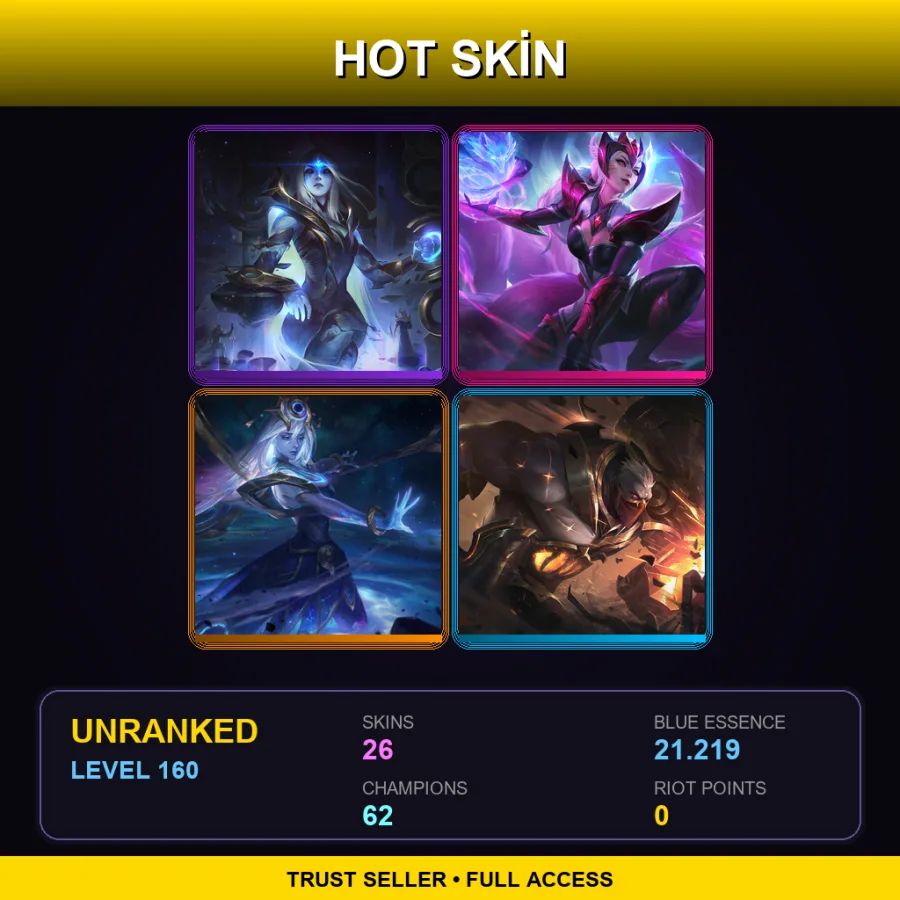 LAS | Lv160 | Unranked | 26 Skin | 62 Champ — River Spirit Nami