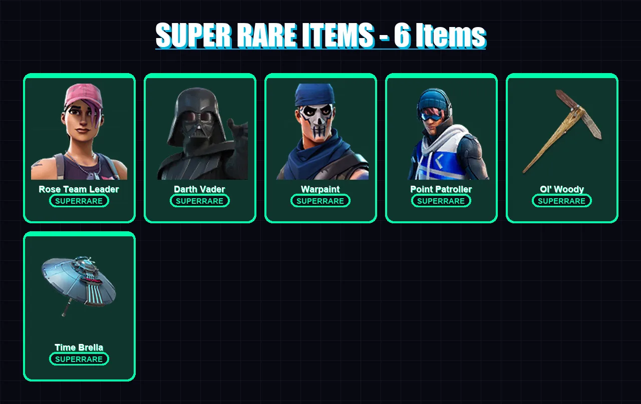 [PC/XBOX] | Rose Team Leader | Darth Vader | Warpaint | Point Patroller | Snap | 38 skin | 52 pickaxe | 49 emote | 62 glider | Lv842