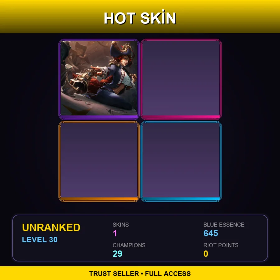 TR | Lv30 | Unranked | 1 Skin | 29 Champ