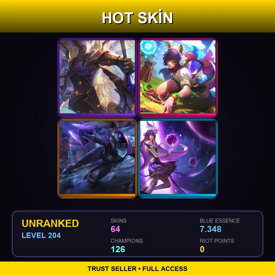 SG | Lv204 | Unranked | 64 Skin | 126 Champ — Mundo Mundo