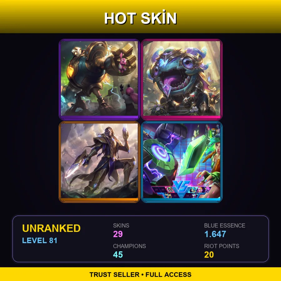 LAS | Lv81 | Unranked | 29 Skin | 45 Champ