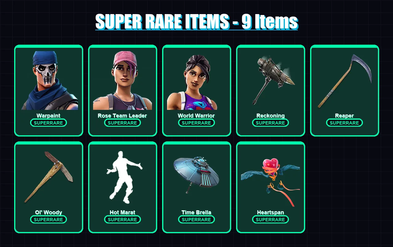 [PC/XBOX/PSN] | Warpaint | Rose Team Leader | World Warrior | Catalyst | Fusion | 93 skin | 112 pickaxe | 111 emote | 110 glider | Lv1784