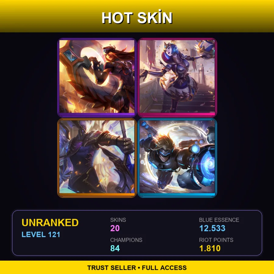 EUW | Lv121 | Unranked | 20 Skin | 84 Champ