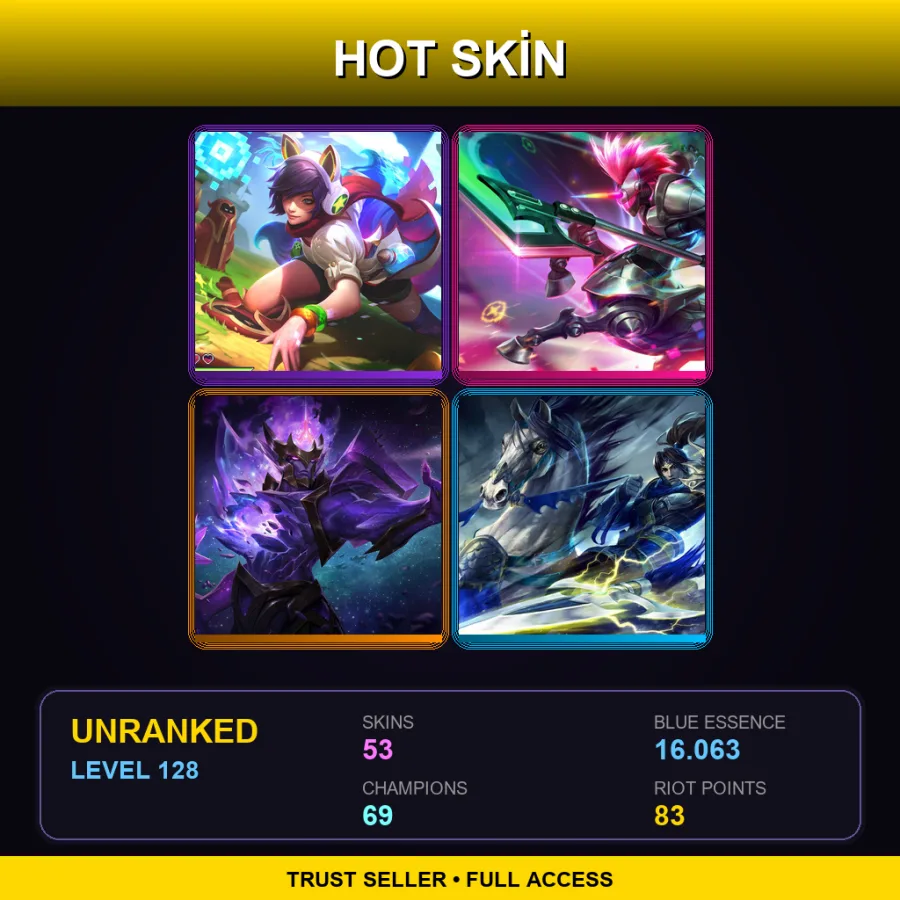 EUW | Lv128 | Unranked | 53 Skin | 69 Champ